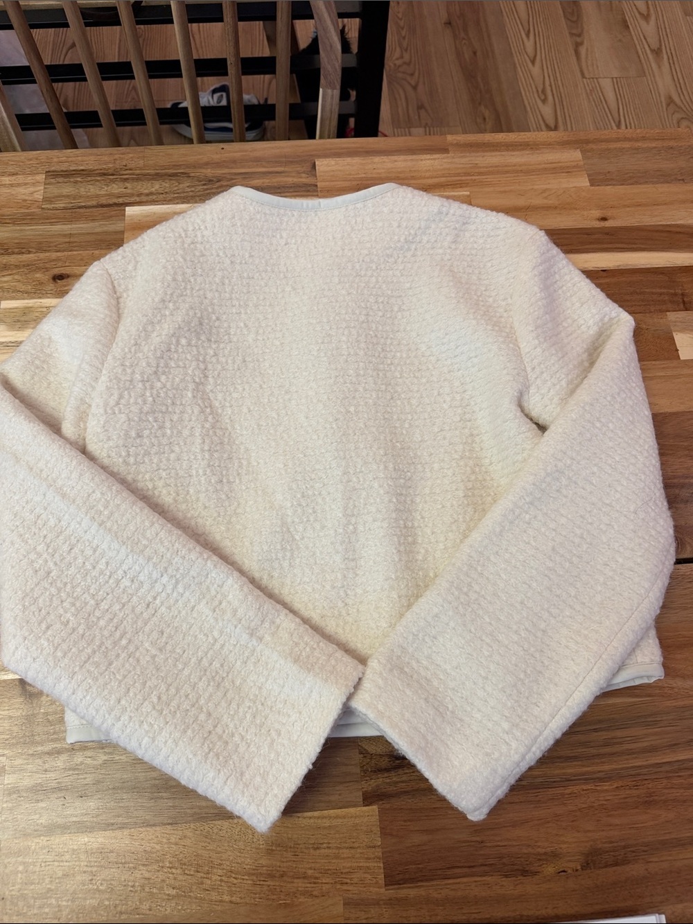 Reformation Dale Wool Cropped Women's Cream Bouclé gold Button-Front Jacket XS - Picture 7 of 7
